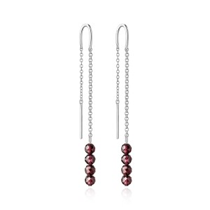 Cercei argint lungi cu lant si garnet rosu DiAmanti SK22250E-G (Argint 925‰ 0,95 g.)